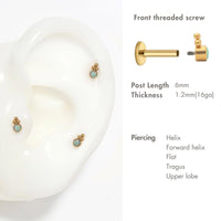 Cluster Opal Flat Back Stud Blue