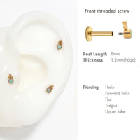 Cluster Opal Flat Back Stud Blue