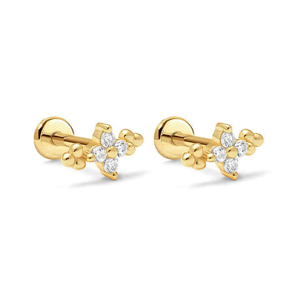 Crystal Flor Cluster Flat Back Studs