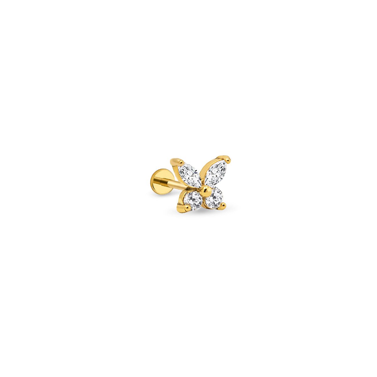 Crystal Butterfly Flatback Stud