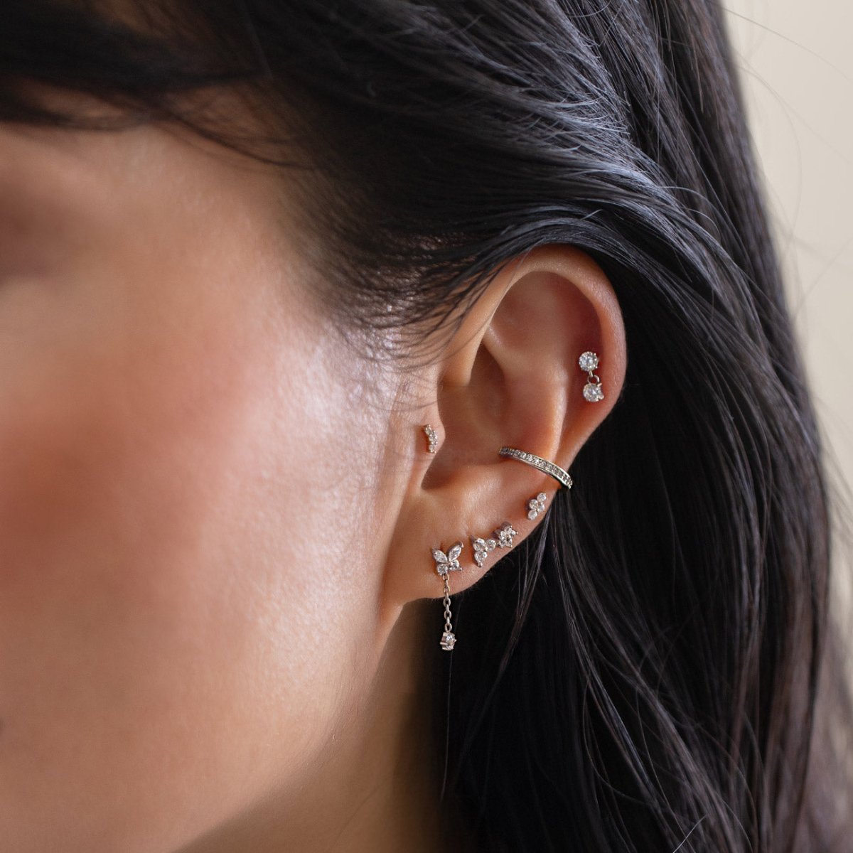 Gemstone Dangle Flat Back Stud