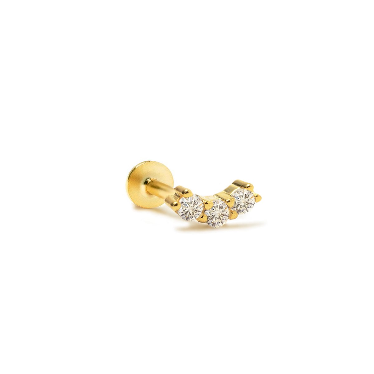 Curve Pave Flat Back Stud