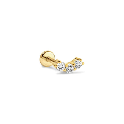 Curve Pave Flat Back Stud