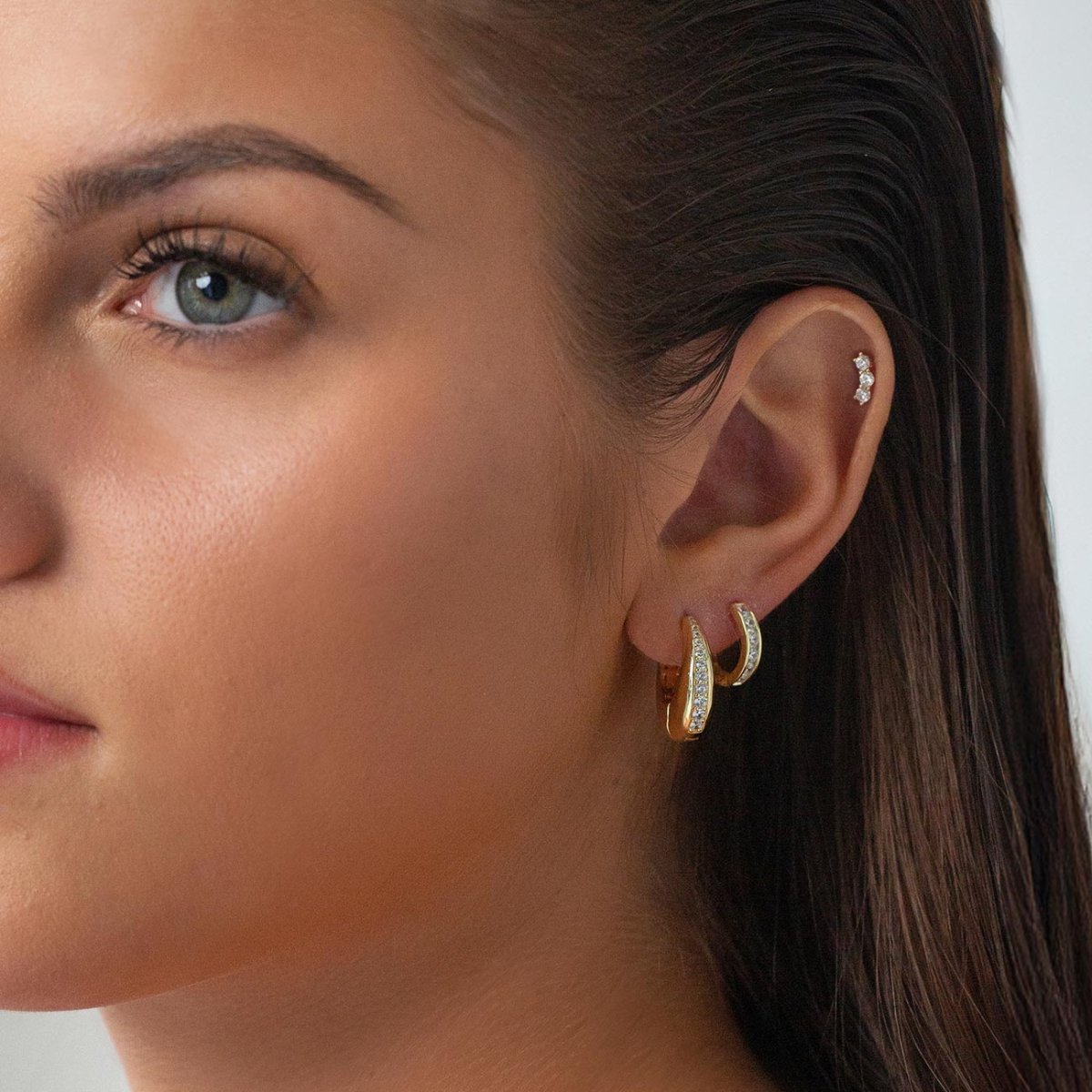 Bold Pavé Inlay Hoops