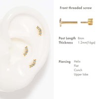 Curve Pave Flat Back Stud