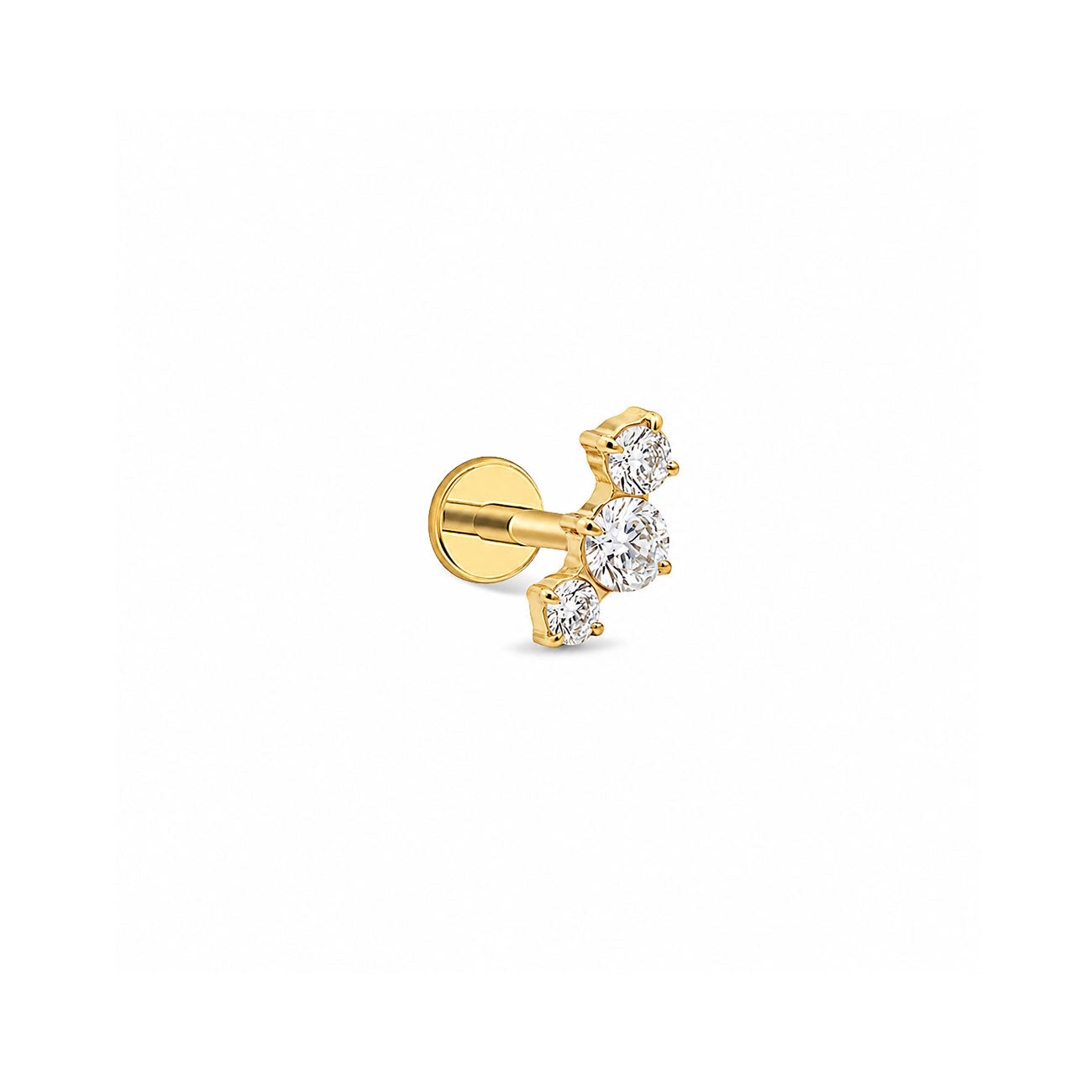 Product image of Tres Pavé Curve Flat Back Earring in Gold Titanium