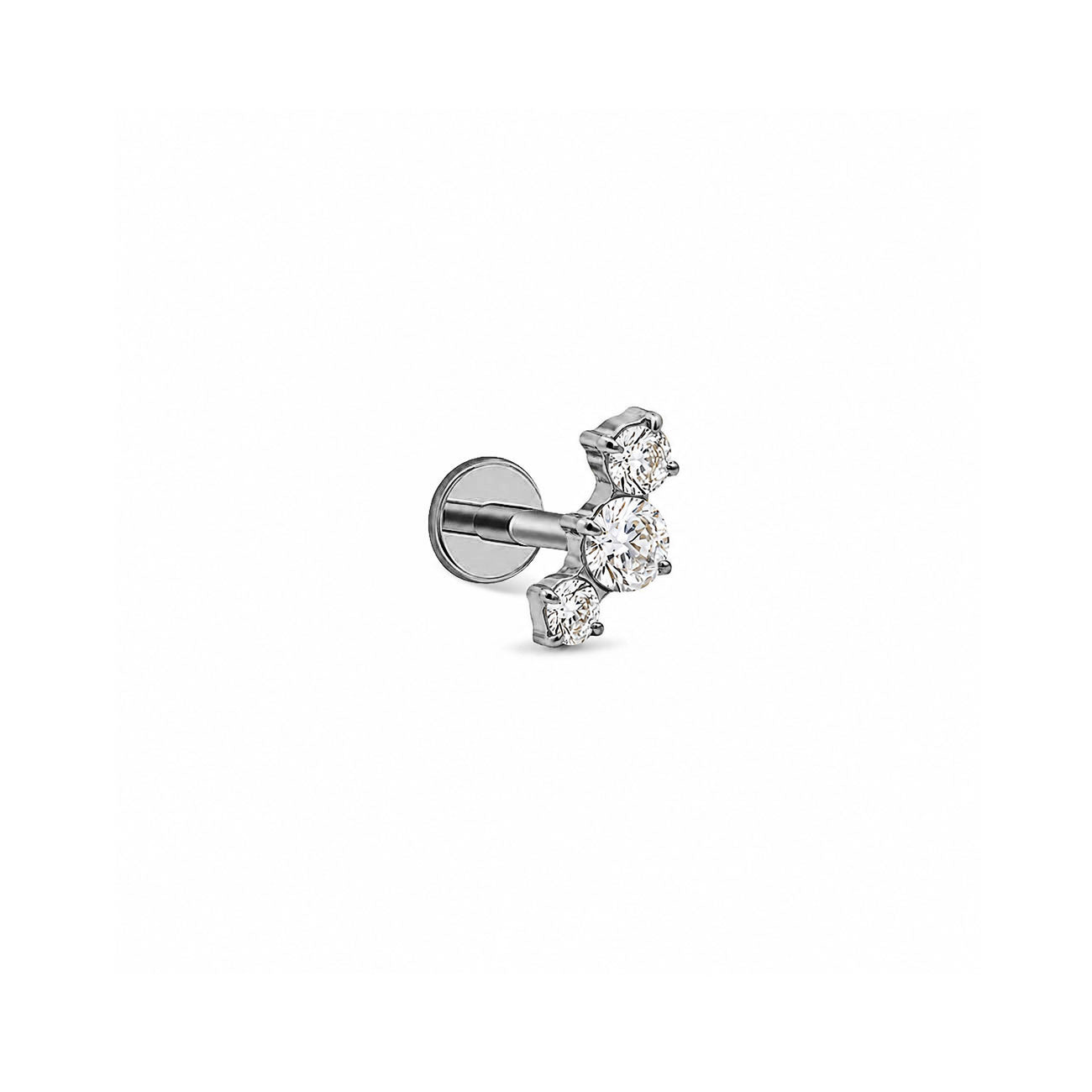 Tres Pavé Curve Flat Back Earring
