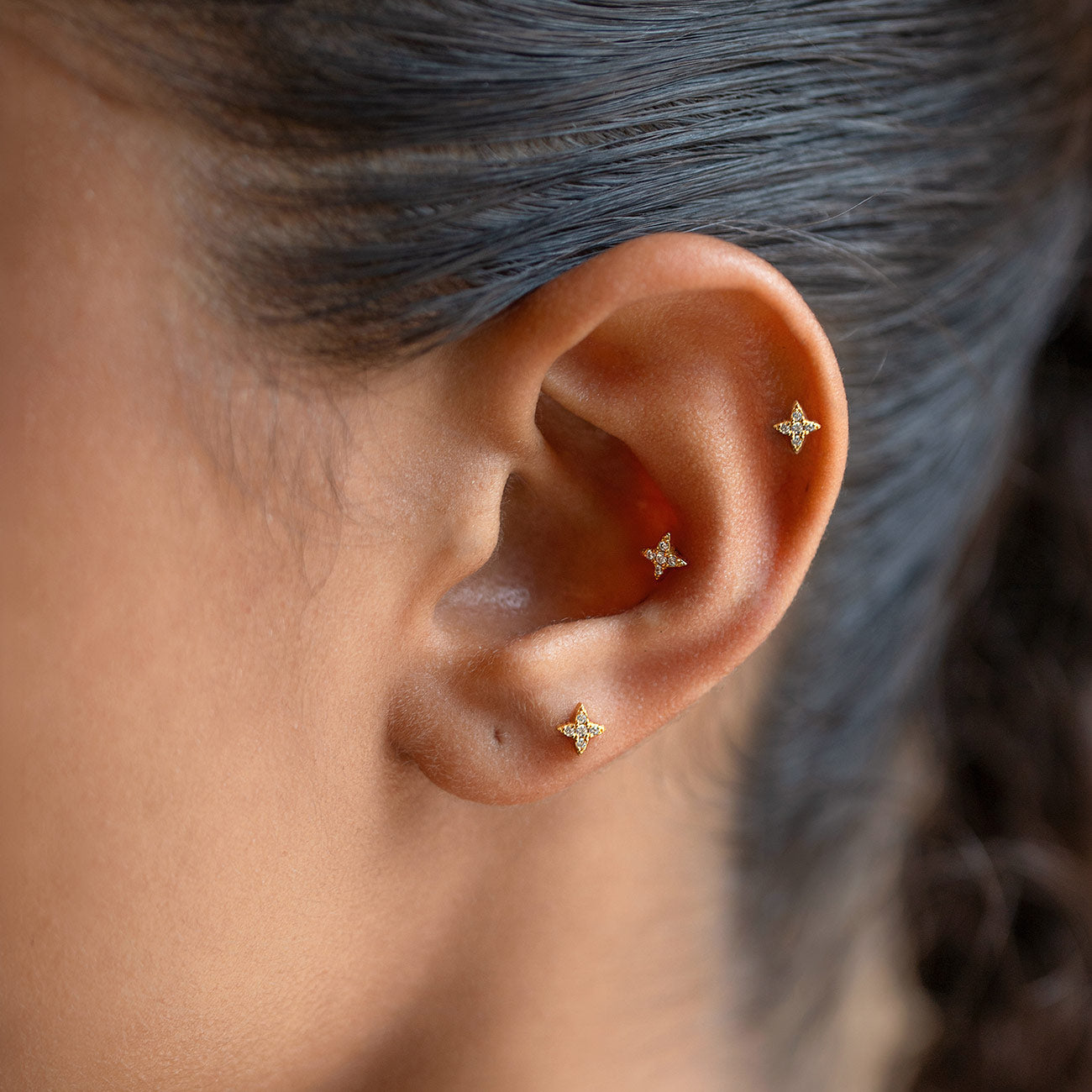Crystal Star Flare Flat Back Stud