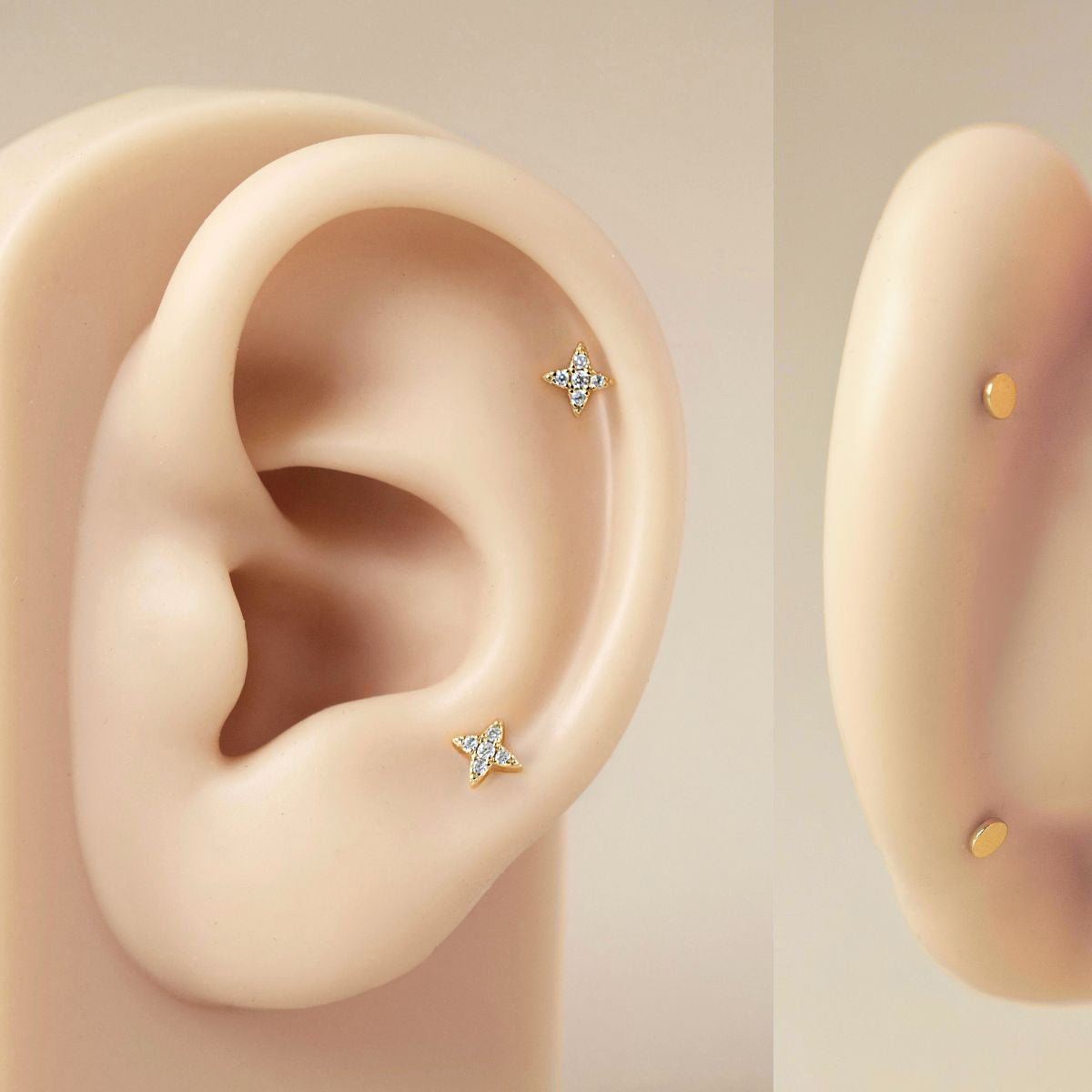 Crystal Star Flare Flat Back Stud