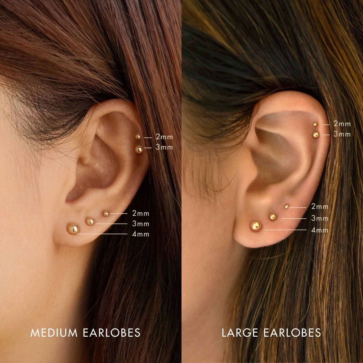 Tiny Sphere Flat Back Stud