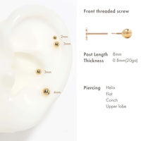 Tiny Sphere Flat Back Stud