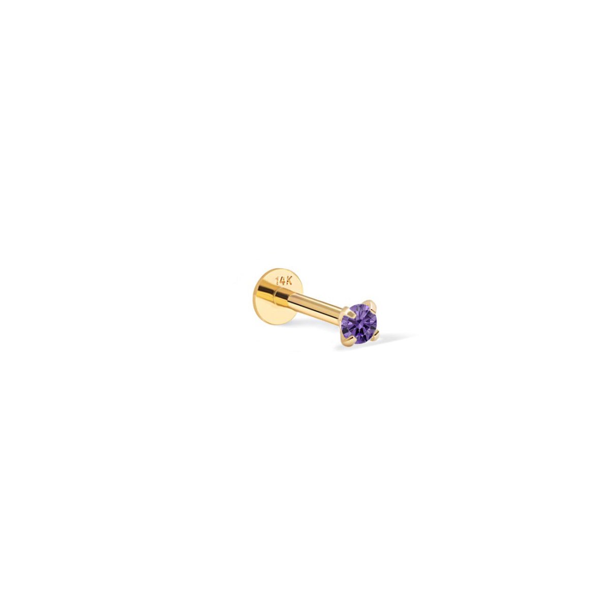 Tiny Gemstone Flat Back Stud Amethyst