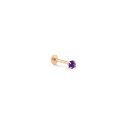 Tiny Gemstone Flat Back Stud Amethyst