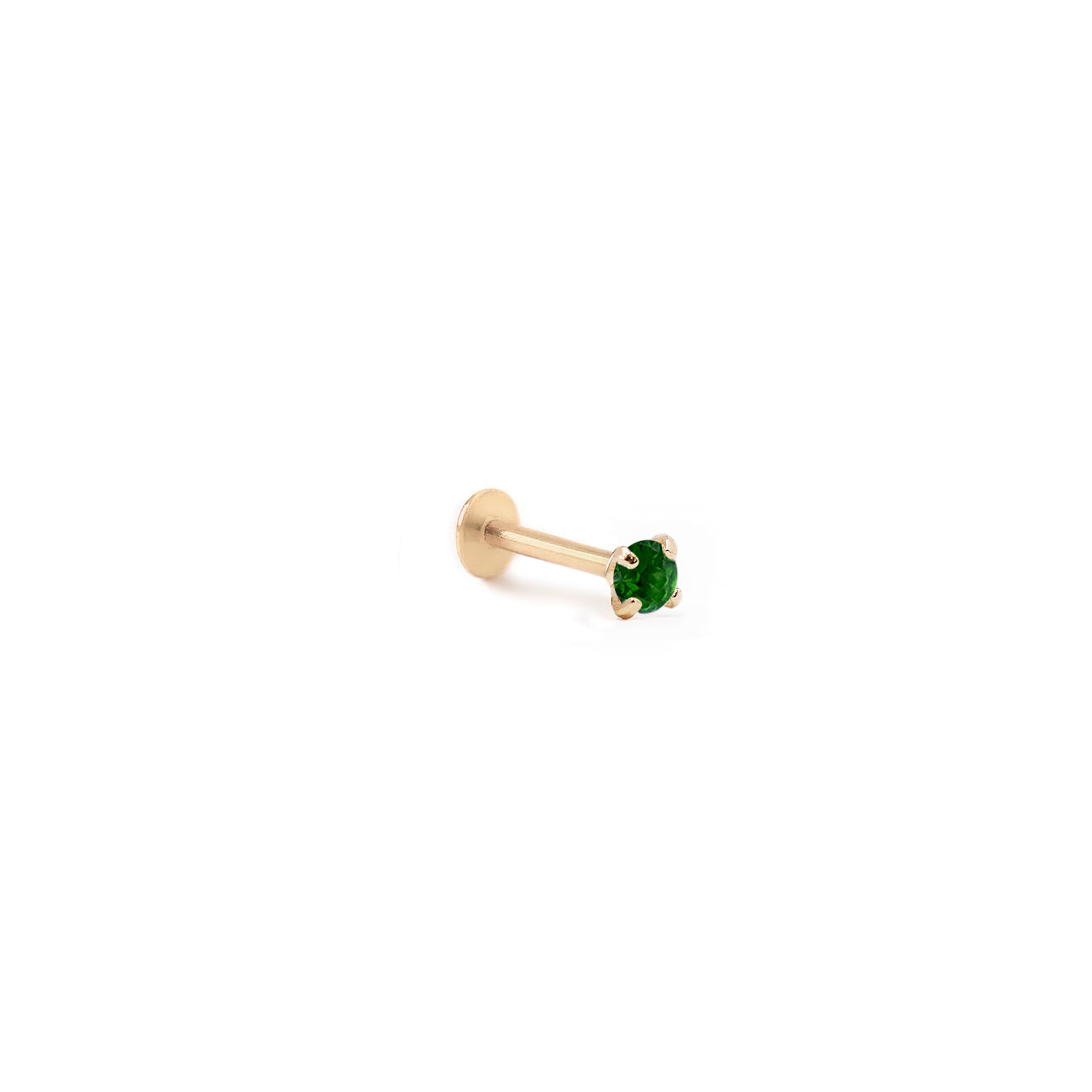 Tiny Gemstone Flat Back Stud Emerald