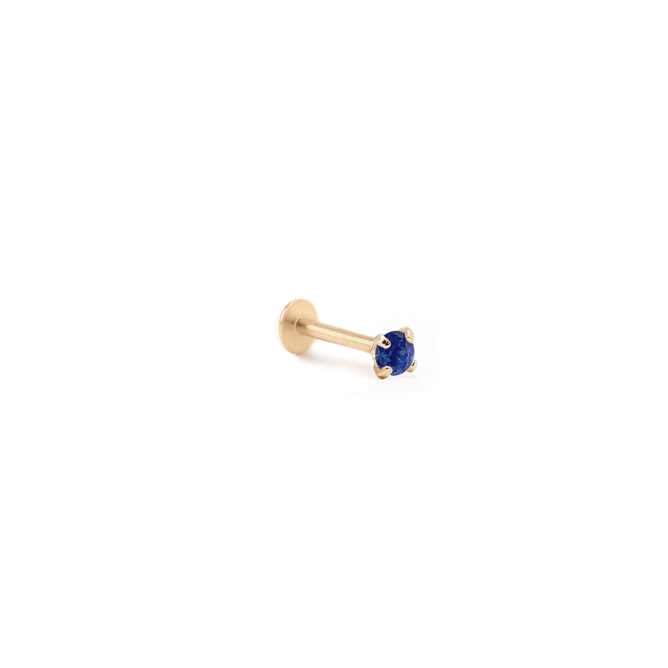 Tiny Gemstone Flat Back Stud Blue Sapphire