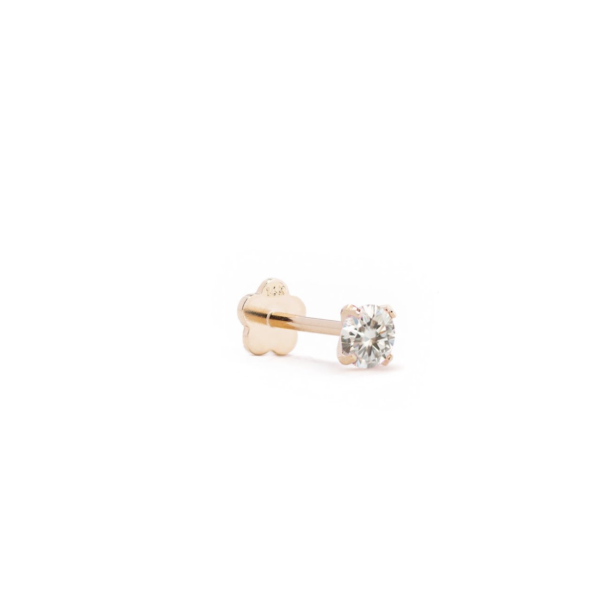 Tiny Gemstone Flat Back Stud White Zirconia