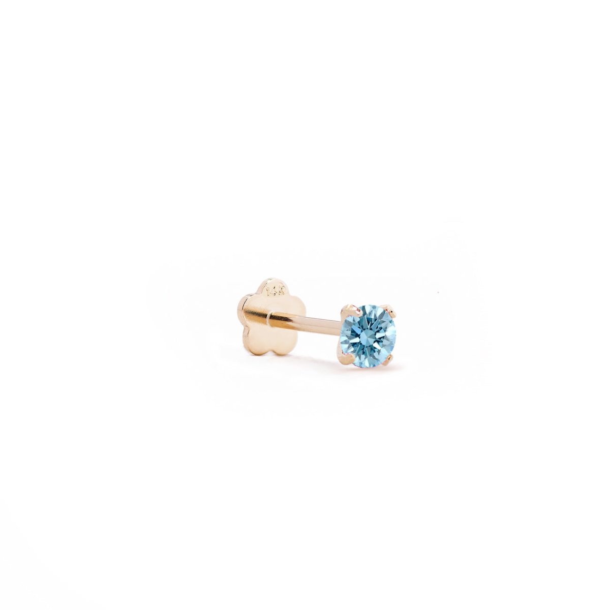 Tiny Gemstone Flat Back Stud Aquamarine