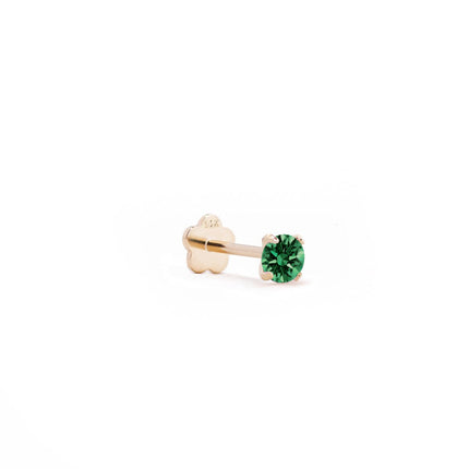 Tiny Gemstone Flat Back Stud Emerald