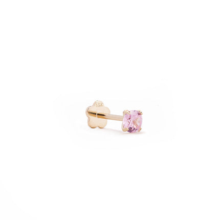 Tiny Gemstone Flat Back Stud Pink Sapphire
