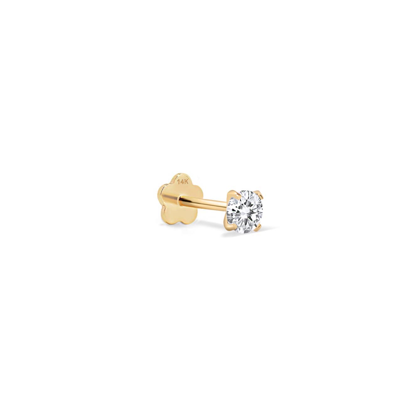 Tiny Gemstone Flat Back Stud White Zirconia