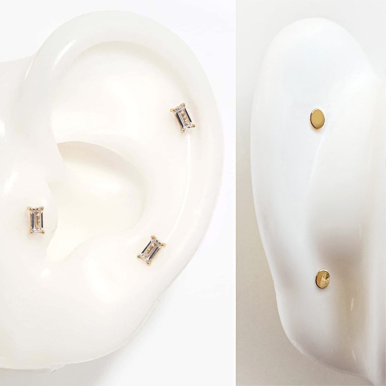Crystal Baguette Flat Back Stud