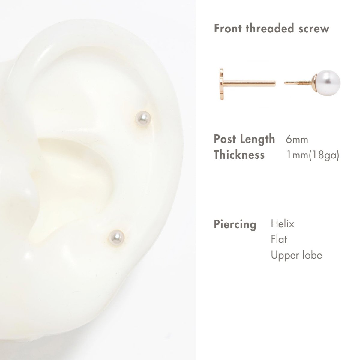 Tiny Pearl Flat Back Stud