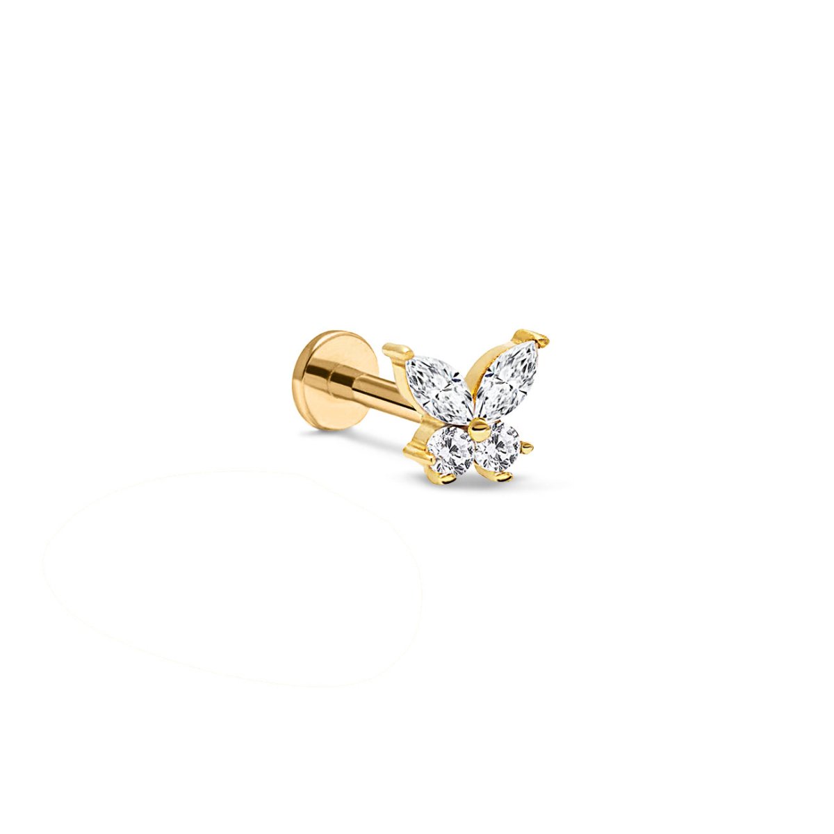 Gemstone Butterfly Flatback Stud