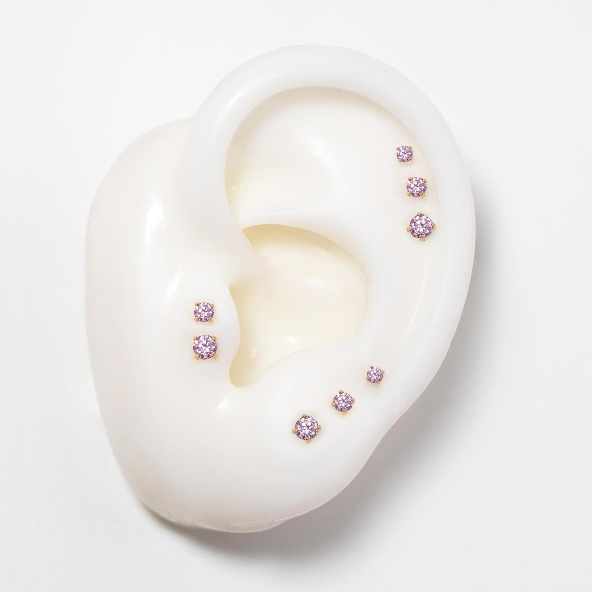 Tiny Gemstone Flatback Stud Pink Sapphire