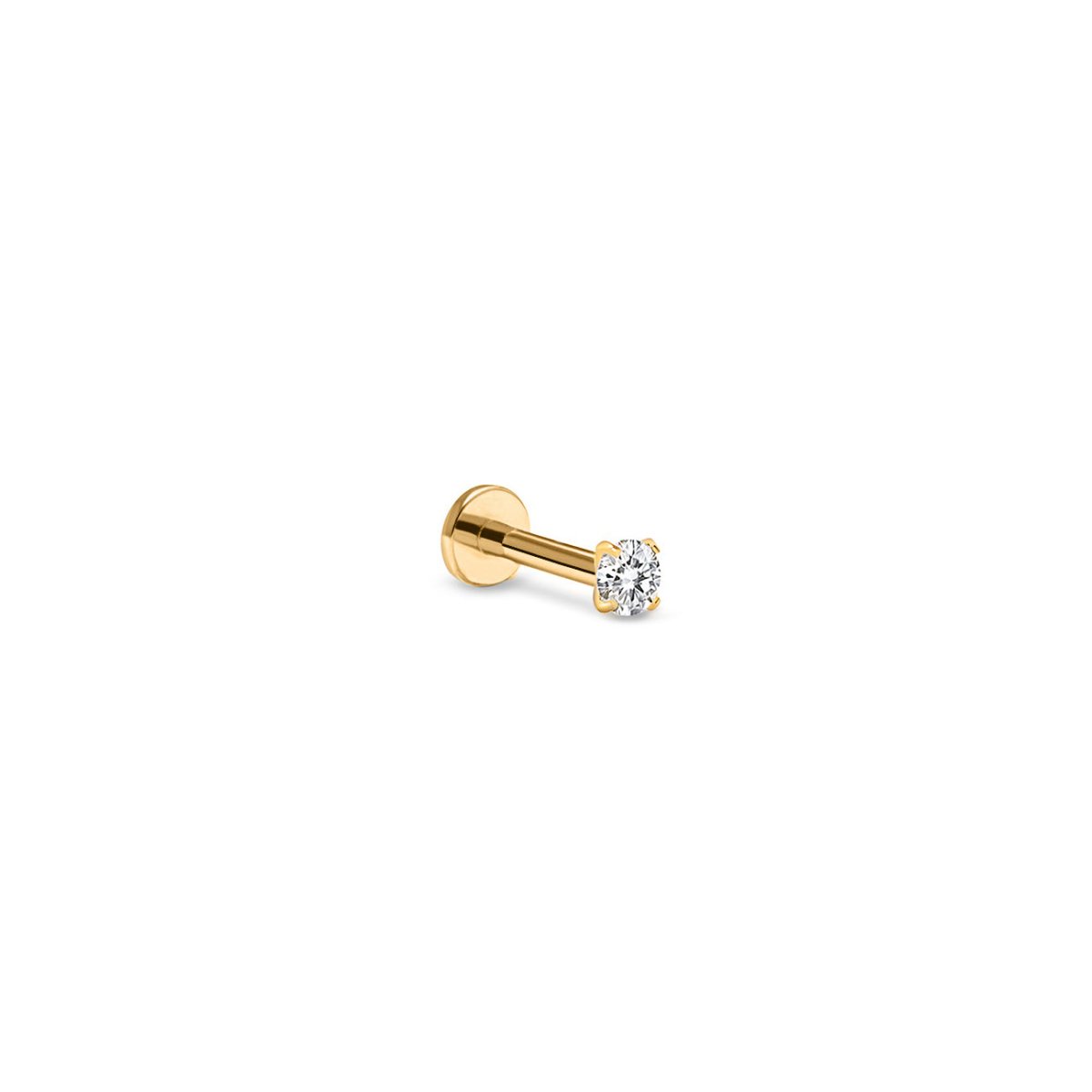 Tiny Pavé Flat Back Single Stud White Zirconia