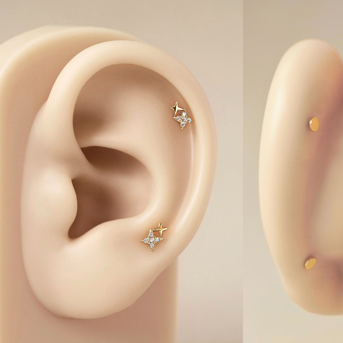 Double Star Flare Flatback Stud