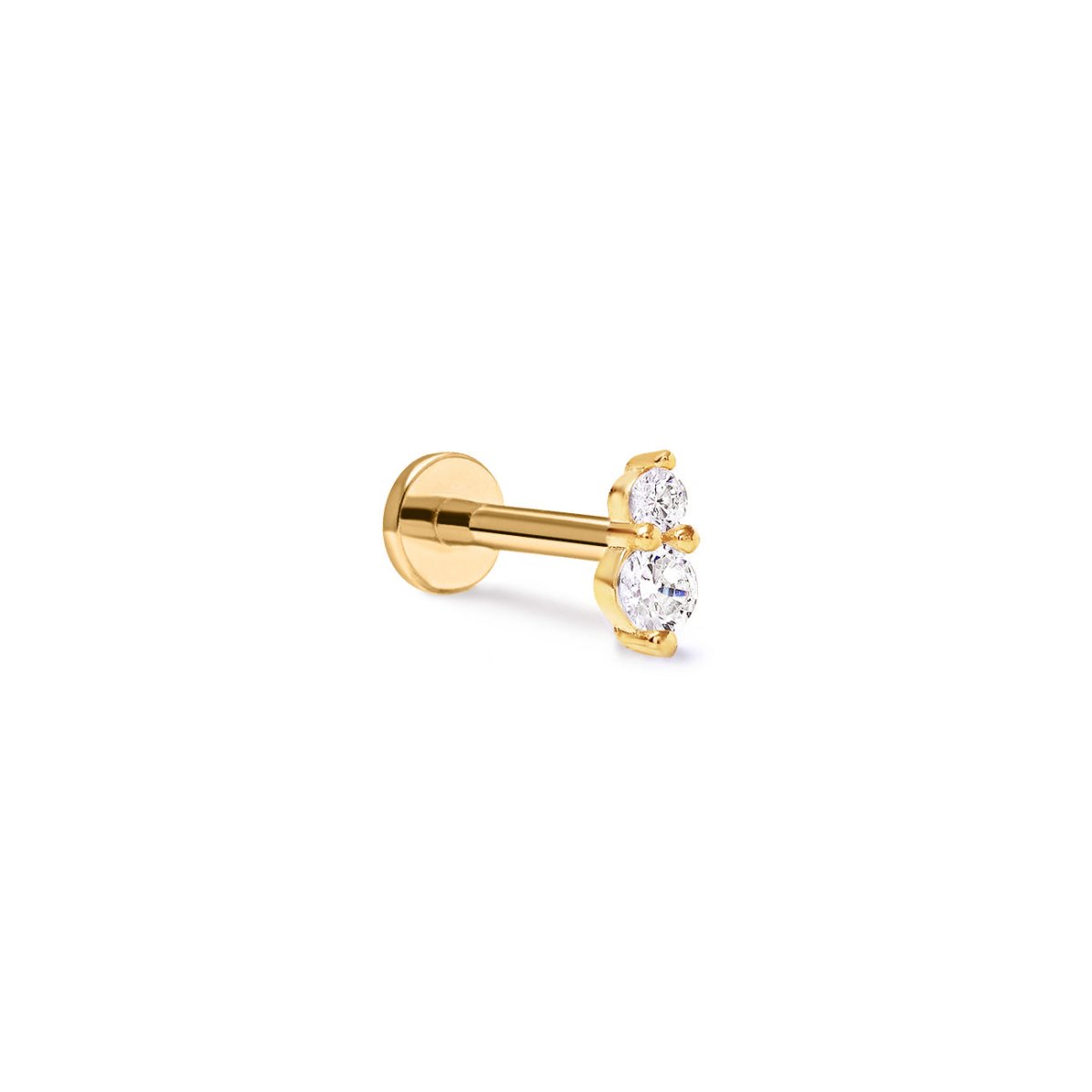 Micro Duo Pavé Flat Back Stud