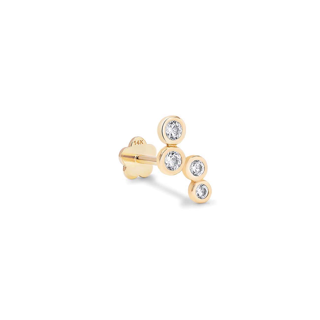 Pavé Bezel Cluster Flat Back Stud