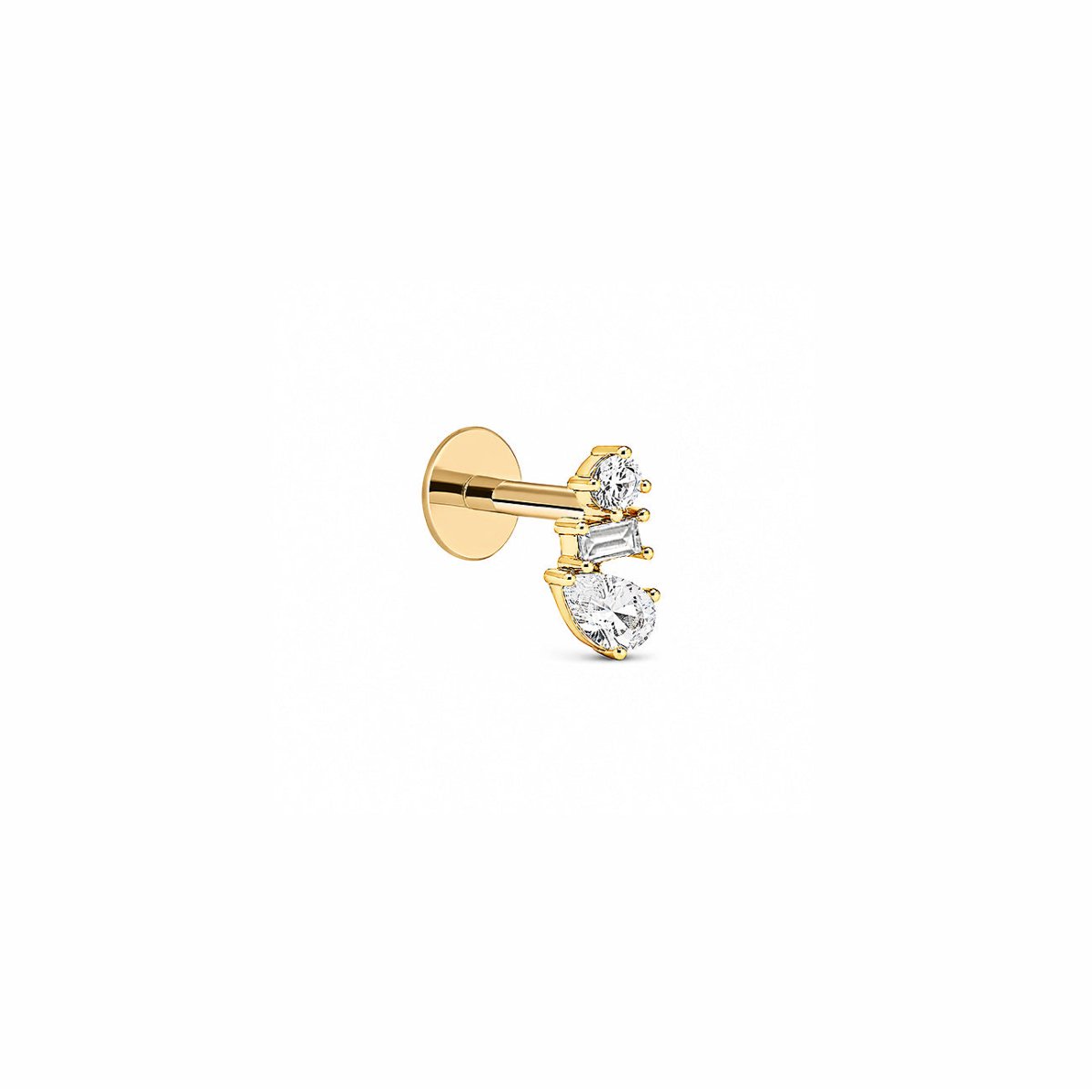 Product image of Pavé Cluster Flat Back Earring in 14K Gold