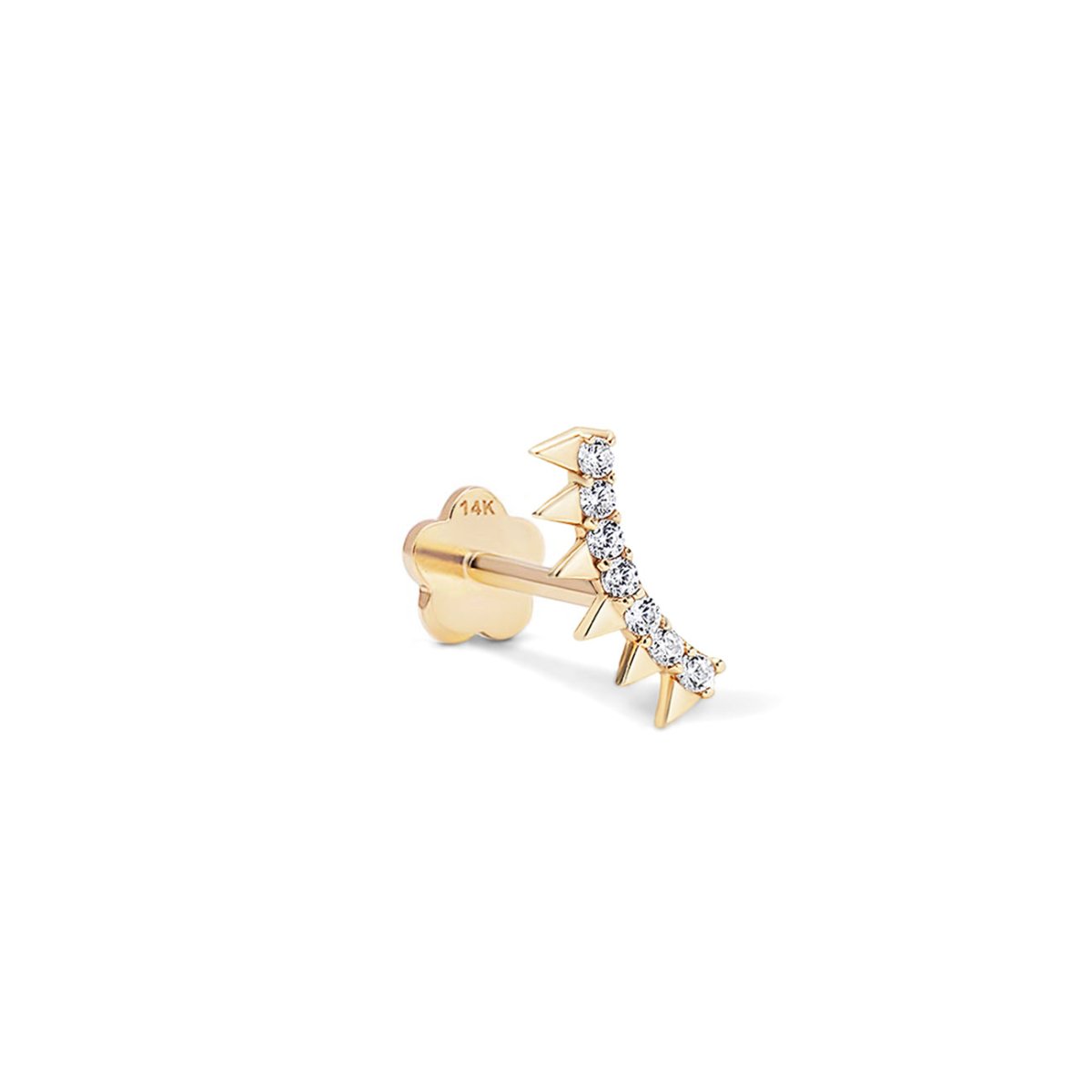 Pavé  Curved Spike Flat Back Stud