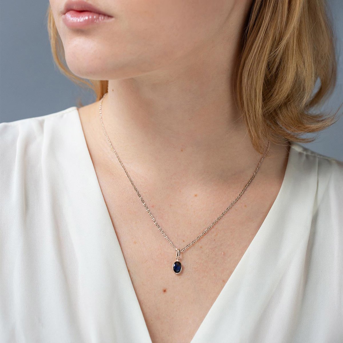 Oval Gemstone Charm Sapphire