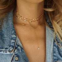 Aila Choker Lariat Necklace, Necklaces - AMY O. Jewelry