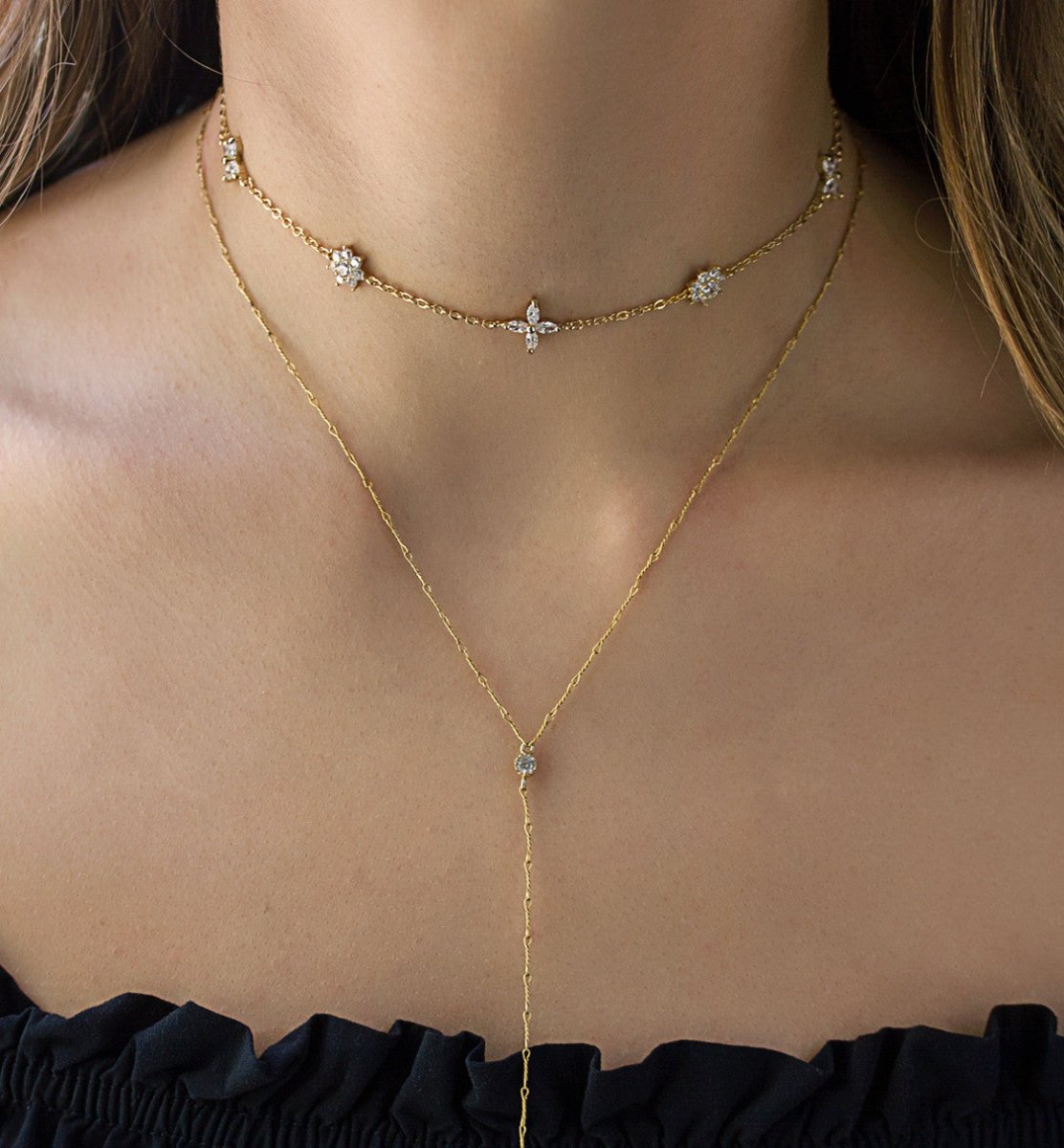 Esme Fleur Crystal Choker, Necklaces - AMY O. Jewelry