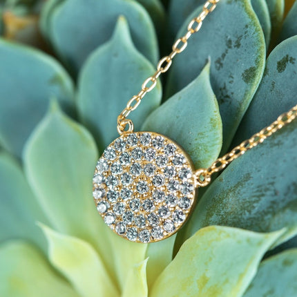 Dainty Crystal Disc Necklace