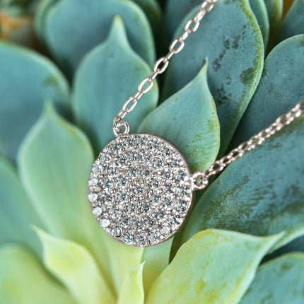 Dainty Crystal Disc Necklace