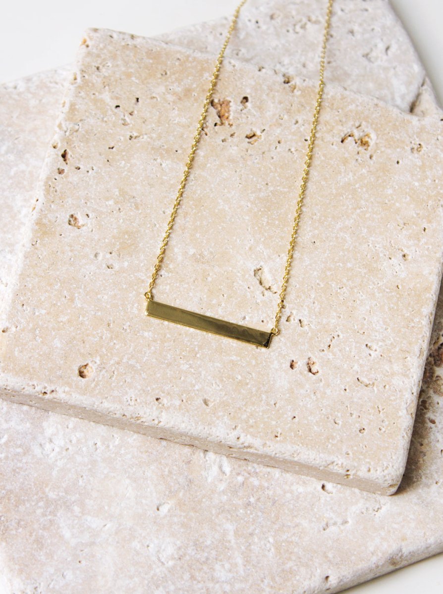 Dainty Horizontal Bar Necklace, Necklaces - AMY O. Jewelry