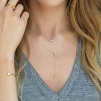 Sofia Baguette Necklace, Necklaces - AMY O. Jewelry