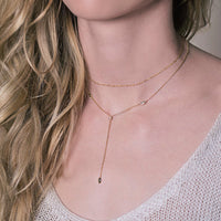 Aila Choker Lariat Necklace, Necklaces - AMY O. Jewelry