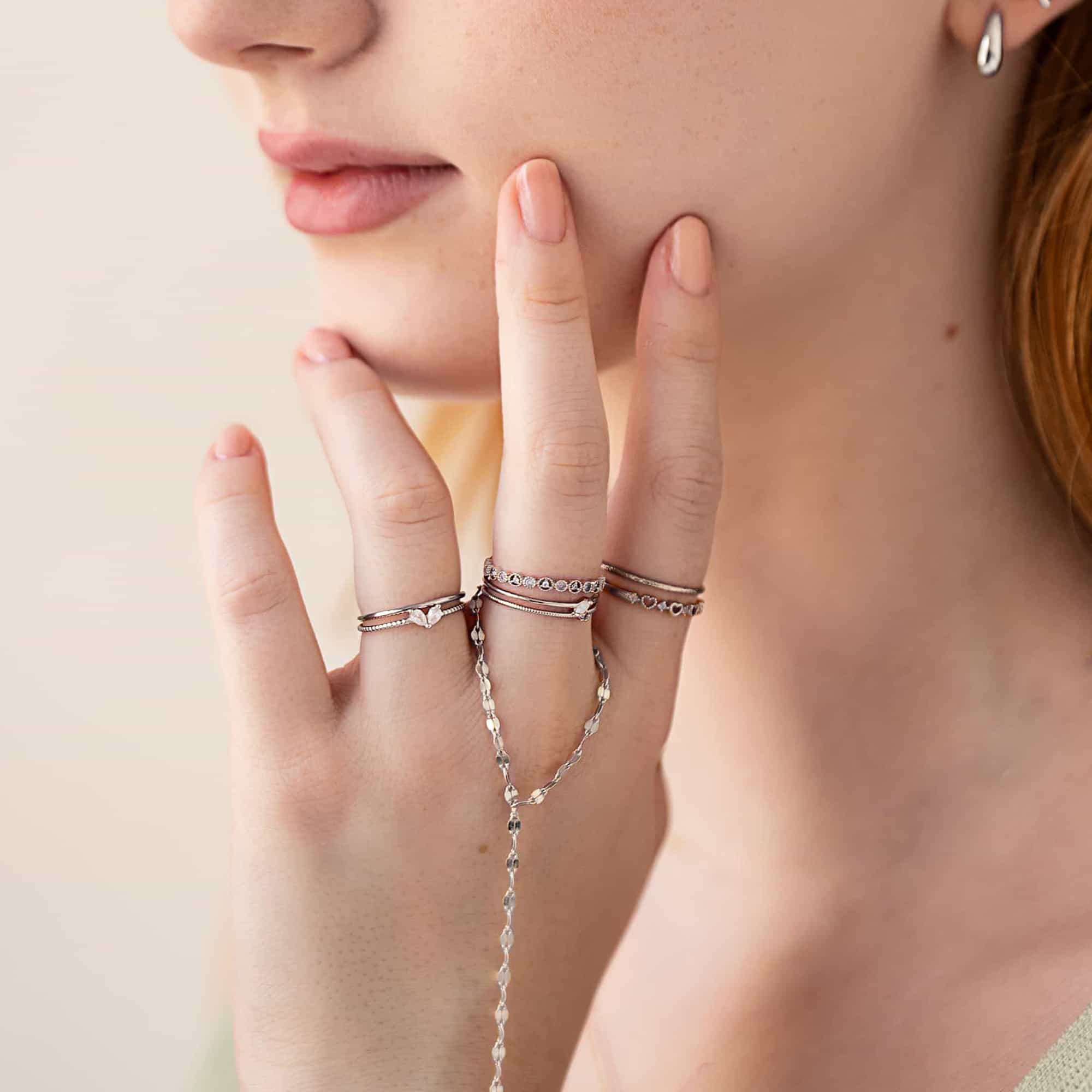 Tiny Hearts Stacking Ring