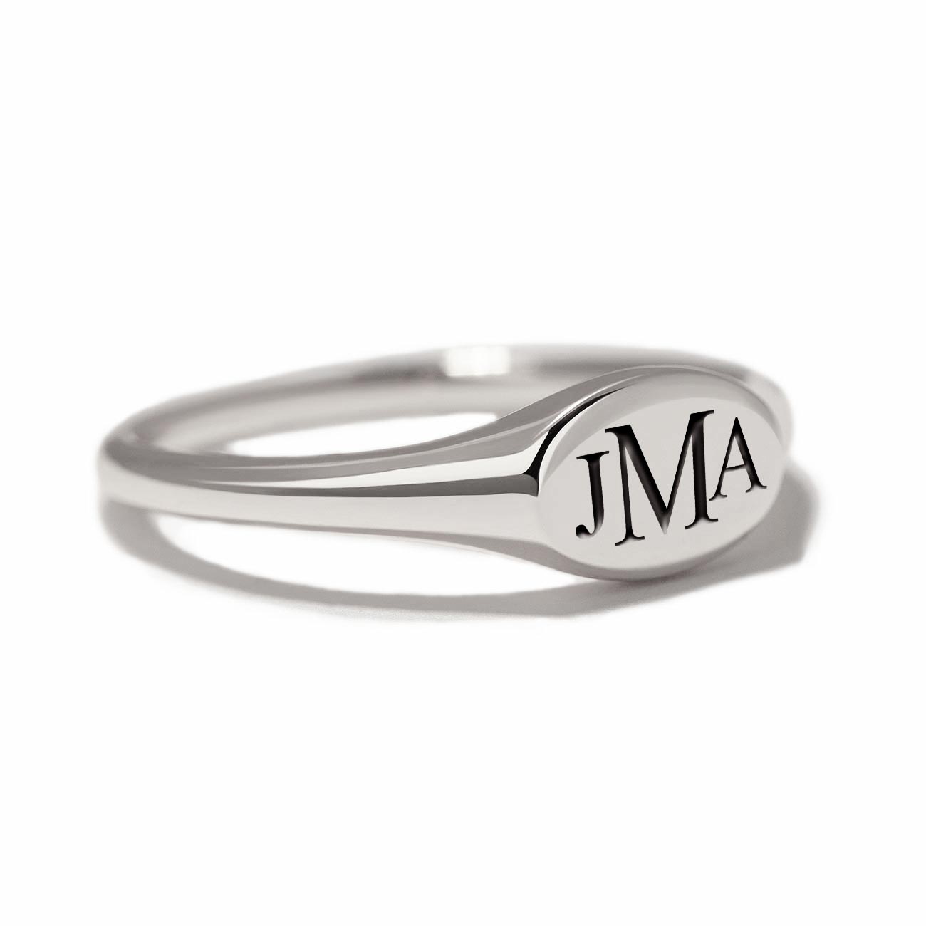 Silver Signet Monogram Ring
