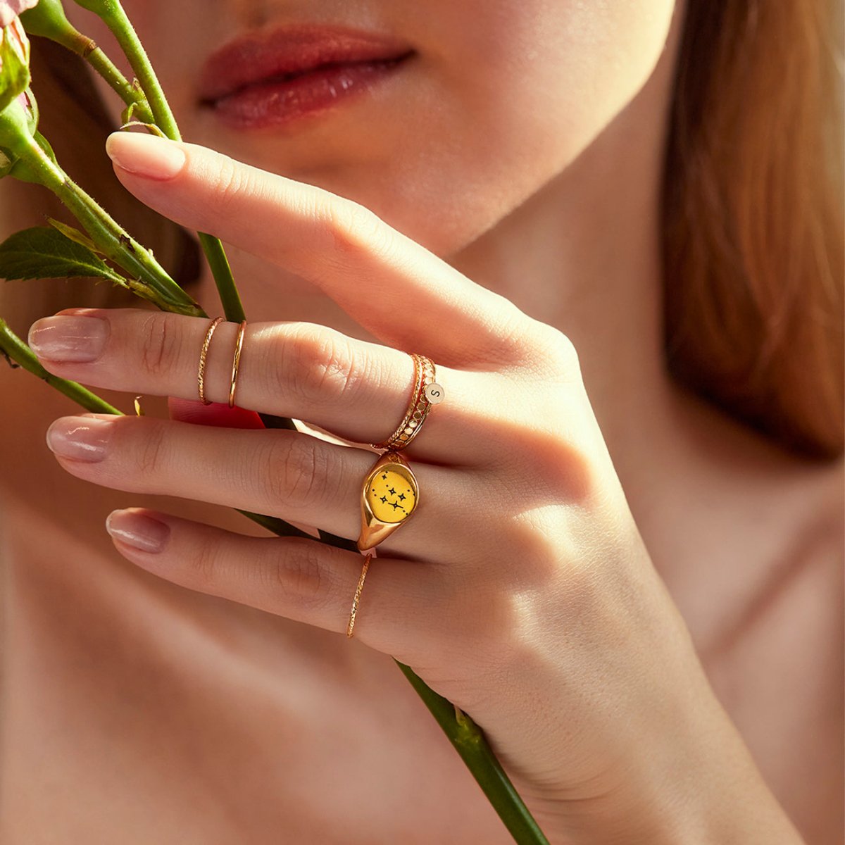 Flat Beaded Ring