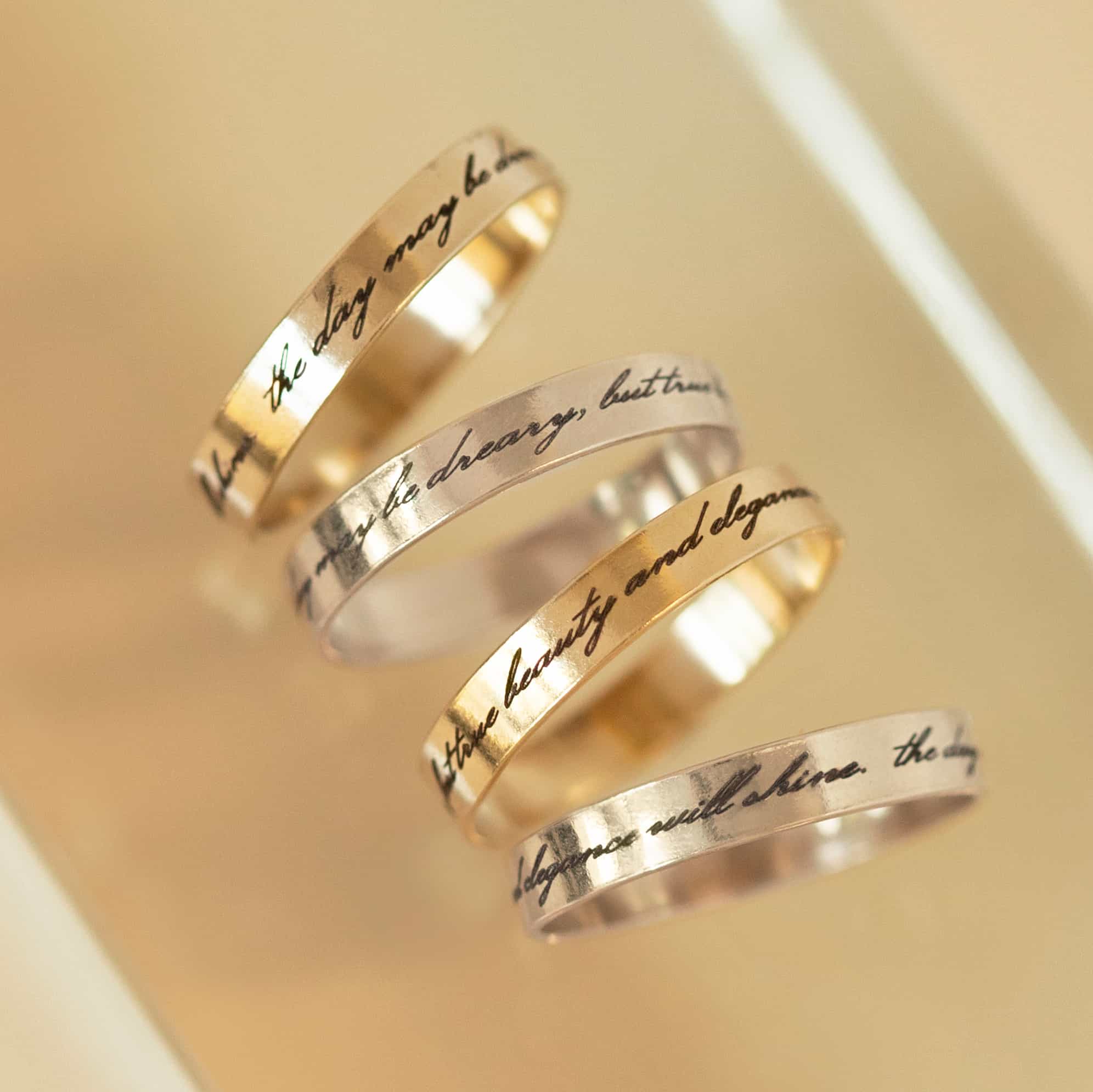 Custom Engraved Message Cigar Band Ring, Gold Filled Ring – AMYO Jewelry