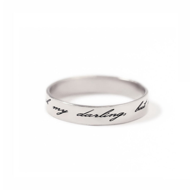Script Engraving Jewelry Stacker Rings, Engraved Jewelry, Script Engraved Message Ring