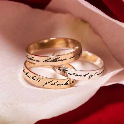 Script Engraved Message Ring