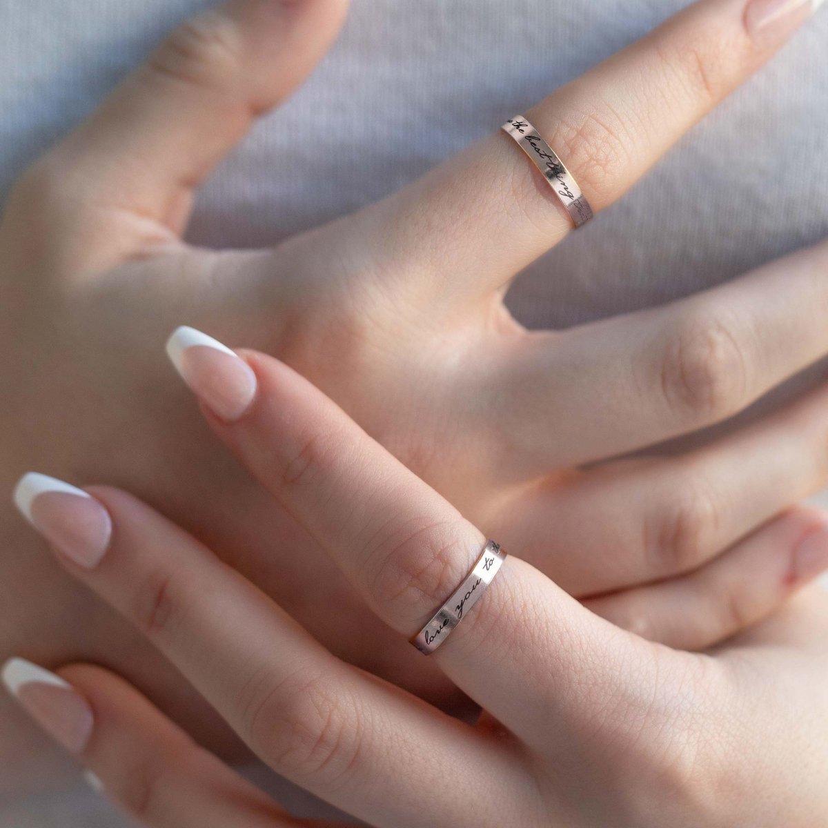 Script Engraved Message Ring