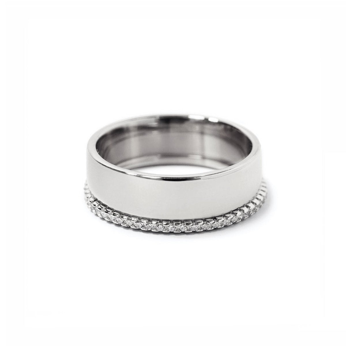 Pavé Eternity and Band Ring Set
